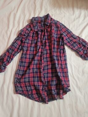 Divided Men's Plaid Button-Down Shirt - Blue & Pink
